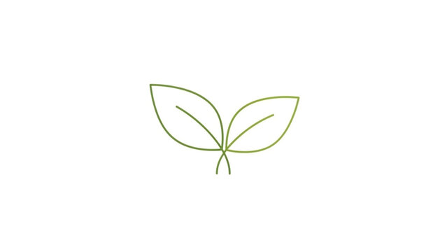 Fresh green sprout icon representing growth and nature, perfect for eco-friendly branding or a sustainable business design concept with minimalist style
