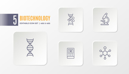 Biotechnology and Genetic Research Outline Icons