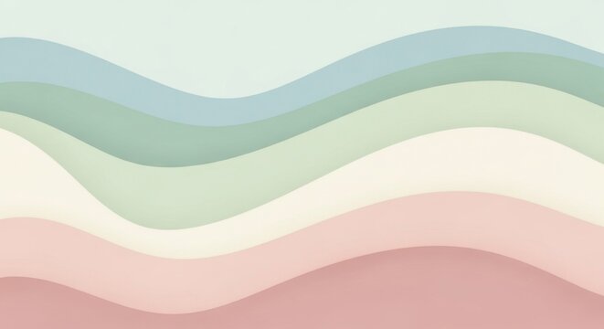 Abstract flowing pastel waves in soothing muted tones creating a calming visual experience