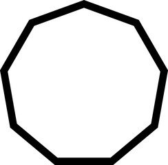 Simple Geometric Polygon Shape Icon with sharp and rounded corner, outline and solid style. Vector geometry pentagonal, hexagonal, octagonal polygon, isolated on transparent background