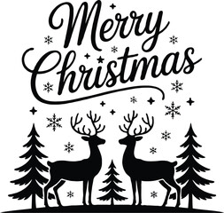 Merry Christmas Holiday T-Shirt Design