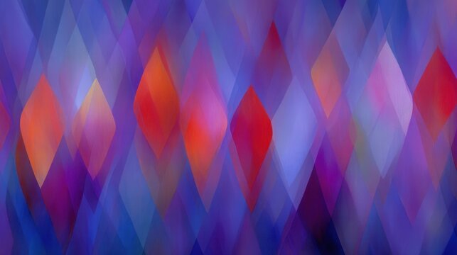 Abstract Colorful Background with Overlapping Diamonds in Violet, Red, Blue and Orange Tones for Creative Projects and Design Elements