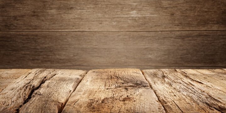 Rustic wooden tabletop with natural texture and grain