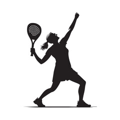 pickleball grandma winning match celebration vector silhouette clip art logo design illustration