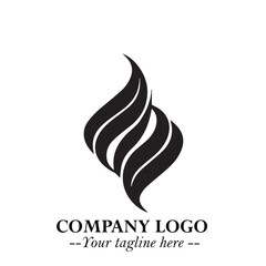 Naklejka premium Elegant Black Wave Logo Symbol on a Clean White Background for Modern Minimalist Branding Design Art