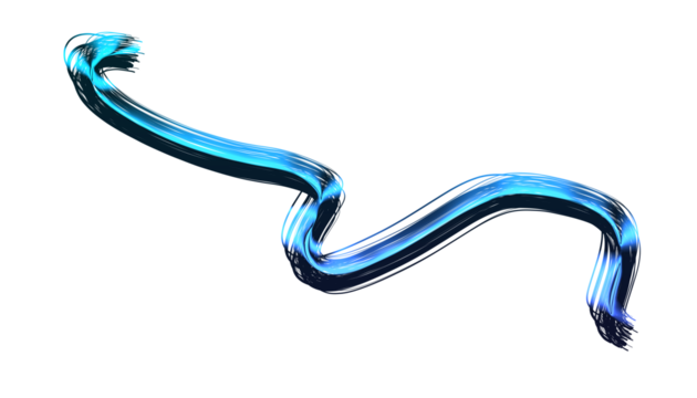 A vibrant blue brushstroke dances across an isolated on transparent background, its shimmering surface catching the light in a mesmerizing display of color and form - Powered by Adobe