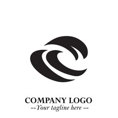 Elegant Black Wave Logo Symbol on a Clean White Background for Modern Minimalist Branding Design Art