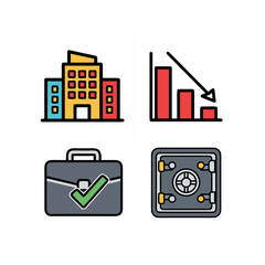 Corporate Business, Security, and Risk Management Icon Set