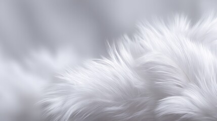 Obraz premium Soft White Fur Texture Close-Up for Cozy and Warm Background Use in Various Creative Projects and Design Applications