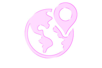 World location icon isolated on transparent background a minimalist design featuring a globe with a location pin, perfect for travel or global business themes
