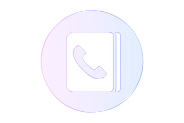Contact book icon isolated on transparent background symbol of phone directory, address book, contacts list, customer support, and communication tool