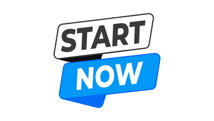 Start now button graphic with sleek modern blue and dark grey design, symbolizing immediate action, new beginnings, and a prompt launch. isolated on transparent background