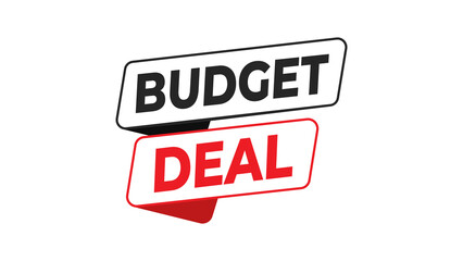 Budget deal label concept with modern typography, symbolizing cost-effective promotions, special offers, and savings on products or services for savvy consumers. isolated on transparent background