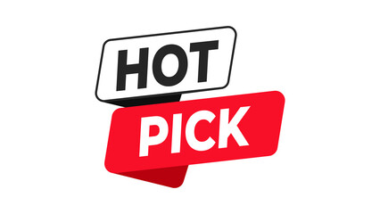 Hot pick sticker vector illustration on a clean white background, ideal for promotions, sales, featured items, and popular choices in e-commerce and marketing campaigns. 