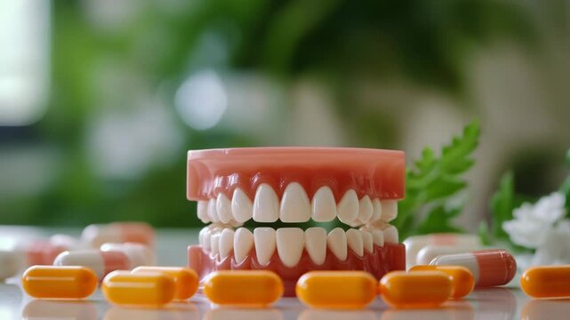 Video Model of human teeth in close-up view