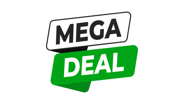 Exclusive Mega Deal promotional badge with bold green highlight designed to attract attention and boost conversions for sales events, special offers, discounts, and marketing campaigns.