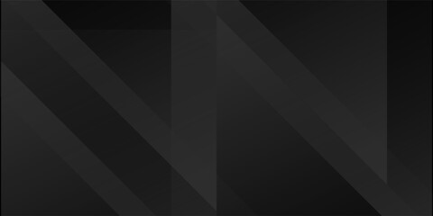 Obraz premium Modern black white abstract background. Minimal. Gradient. Dark grey banner with geometric shapes, lines, stripes, triangles. Design. Futuristic. Cut paper or metal effect. Origami, mosaic, geometry.