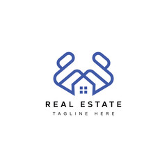 Minimalist Hands Protecting House Logo Design