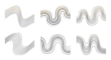 Abstract Wavy Lines: A collection of six abstract images featuring fluid, wavy lines, offering a dynamic visual element.