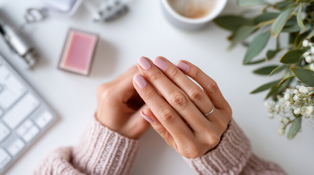 Close-up of hands organizing a workspace or decluttering, symbolizing clarity, intention, and transformation of lifestyle, 