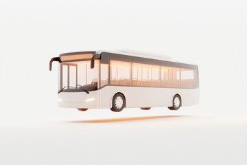Futuristic city transportation concept with modern urban bus design