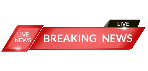 Live Breaking News Banner with Dynamic Red Alert Design