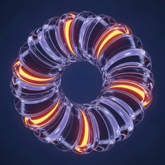 Intricate glass knot sculpture with iridescent reflections, symbolizing complexity and interconnectedness
