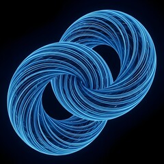 Intricate glass knot sculpture with iridescent reflections, symbolizing complexity and interconnectedness
