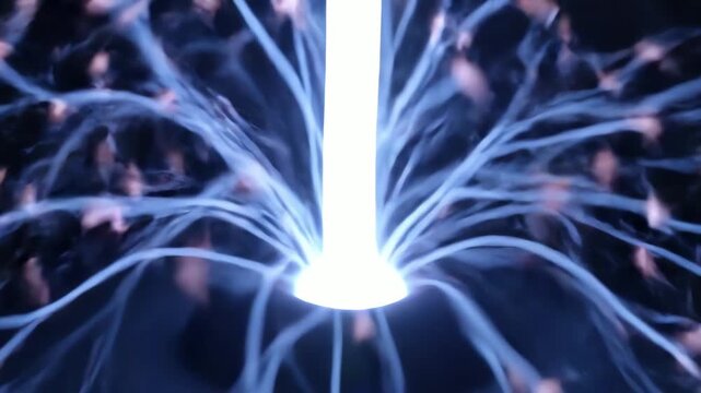 Plasma Ball Energy: Dynamic Light Show of Electric Arcs and Glowing Filaments