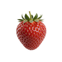 Fresh ripe strawberry isolated on transparent background