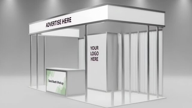 Professional trade show booth mockup ready for your branding and advertising needs 4k high quality footage