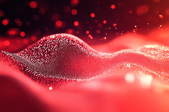 Abstract red data visualization with graphic element