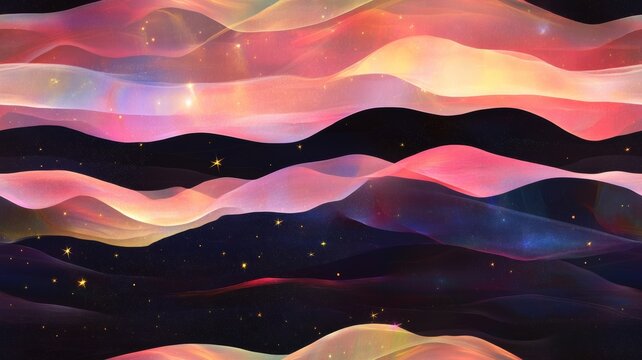 Cosmic wave pattern with abstract seamless design in deep colors for creative backgrounds - Powered by Adobe