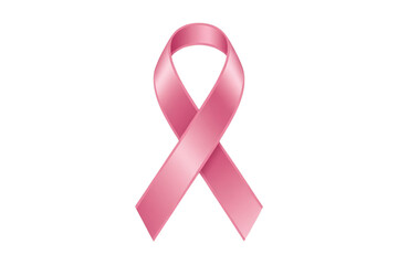 Pink ribbon symbol for breast cancer awareness and support