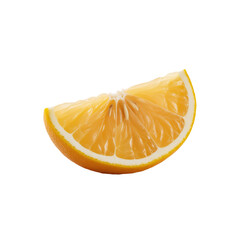 A single slice of fresh orange fruit isolated on transparent background