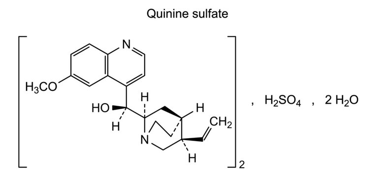 Quinidine sulfate, chemical structure of quinidine sulfate, drug substance