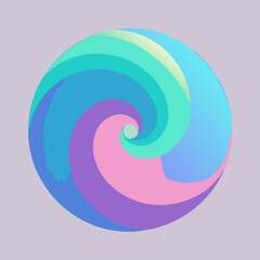 Abstract swirling orb with pastel colors and gradient effect