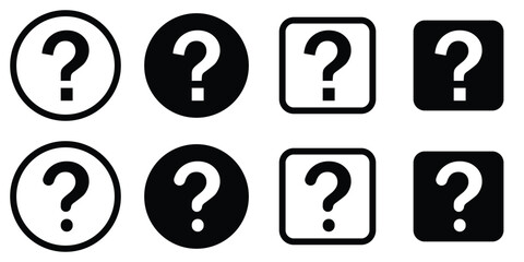 Question Mark Icon Set – Help, Support, Chat Bubble & Inquiry Symbols Vector
 Collection