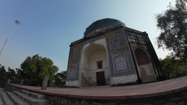 Exterior View of the Nila Gumbad (Blue Dome), a Significant Mughal-Era Tomb Structure Located Within the UNESCO World Heritage Site of Humayun's Tomb Complex in Delhi, India