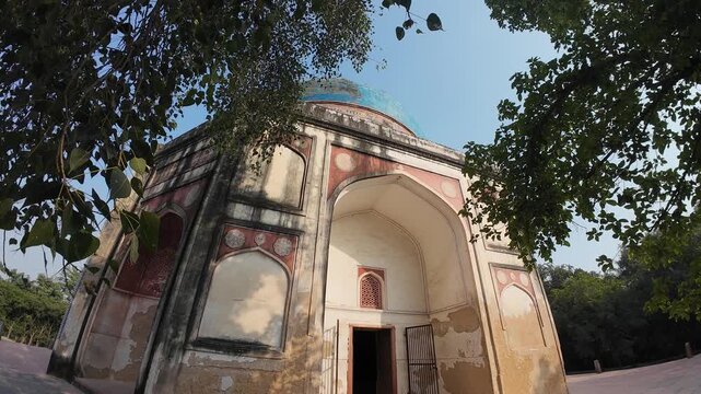 Exterior View of the Nila Gumbad (Blue Dome), a Significant Mughal-Era Tomb Structure Located Within the UNESCO World Heritage Site of Humayun's Tomb Complex in Delhi, India