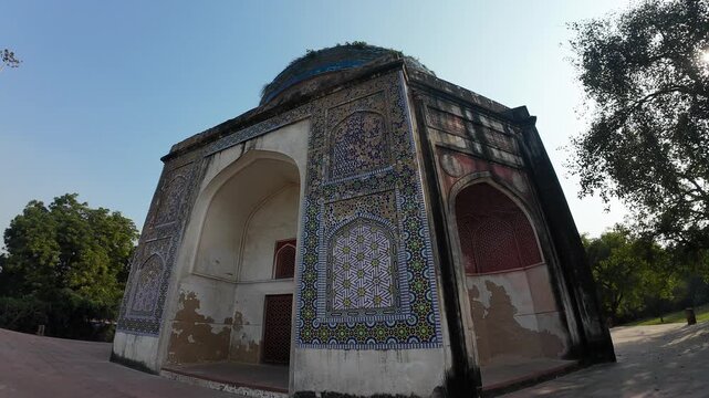 Exterior View of the Nila Gumbad (Blue Dome), a Significant Mughal-Era Tomb Structure Located Within the UNESCO World Heritage Site of Humayun's Tomb Complex in Delhi, India