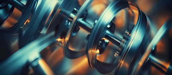 Abstract Metal Machine: Close-Up of Industrial Components with Dynamic Lighting and Motion Blur