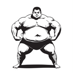 illustration of a bodybuilder posing in studio