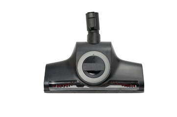 Turbo brush vacuum nozzle shown from above with rotating brush window and adjustment dial. Isolated product photo on white background.