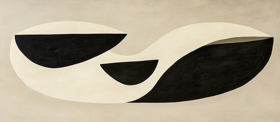 Abstract Black and White Composition: Serene Curves and Contrasting Forms