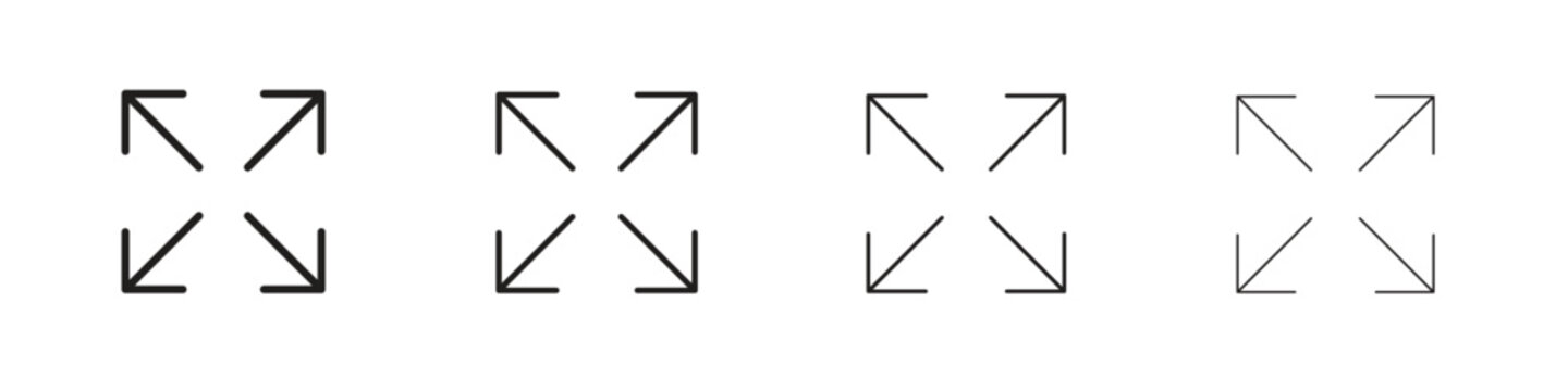 Expand arrows icons. premium symbol. Vector sign icon logo template.