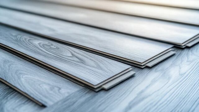 Video A close-up shot of wooden planks arranged on a table, suitable for use in construction or DIY projects