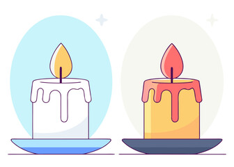 Adobe Illustrator Artwork - Decorative Burning Candle Vector