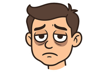 Fototapeta premium Fatigued young man with dark circles under eyes showing severe exhaustion