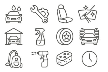 Automotive services including car wash, detailing, vehicle maintenance, and mechanical repair